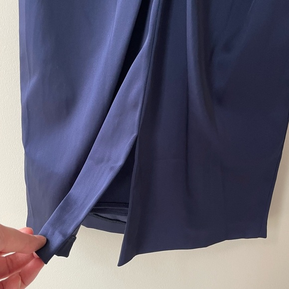 SOLD NWT BHLDN Mireya Navy Blue Ruched Sheath Dress Bridesmaid Formal Event Sz 6 - Picture 6 of 13